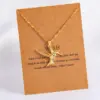 Wholesale Stainless Steel 18K Gold Plated Vintage Style Plating Inlay Bird Rhinestones Zircon Pendant Necklace
