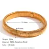 PVD Coated Real Gold Plated Solid Color Stainless Steel Vintage Style Simple Style Waterproof Non Tarnish Bangle