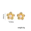 1 Piece Elegant Cute Streetwear Four Leaf Clover Bear Floral Asymmetrical Copper Zircon 18K Gold Plated Ear Studs