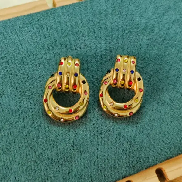 Wholesale Ion Plating (IP) 18K Gold Plated Real Gold Plated Geometric 304 Stainless Steel Casual Waterproof Non Tarnish Ear Studs