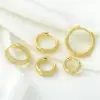1 Piece Simple Style Round Plating Inlay Brass Zircon 18k Gold Plated Silver Plated Huggie Earrings