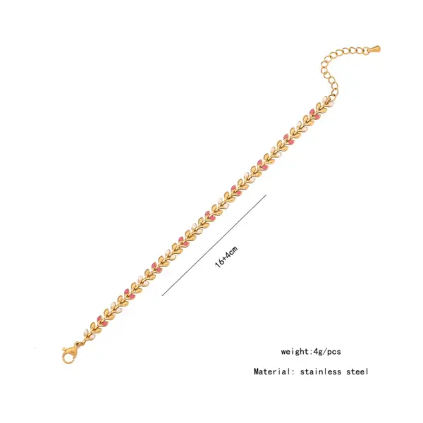 Ion Plating (IP) 18K Gold Real Gold Plated Grain 304 Stainless Steel Casual Commute Waterproof Non Tarnish 304 Stainless Steel Bracelets
