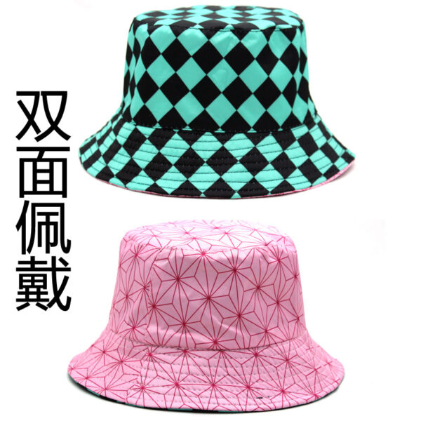 Wholesale Cross-border Amazon Explosions Hat Animation Ghost Extermination Blade Printed Fisherman Hat Korean-style All-match Japanese Sunshade Basin Hat