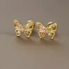 Wholesale 1 Pair Vintage Style Classic Style Geometric Butterfly Snowflake Plating 304 Stainless Steel Zircon Ear Studs