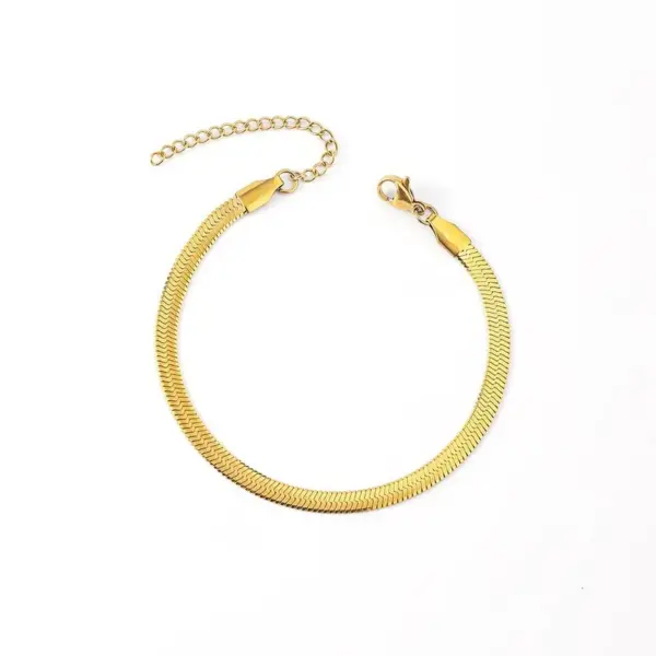 18K Gold Plated Geometric 304 Stainless Steel Simple Style Classic Style Plating 304 Stainless Steel Chain Bracelet