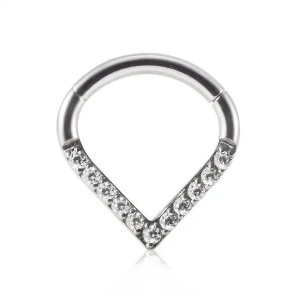 Wholesale 1 Piece Nose Rings & Studs Fashion Moon Water Droplets G23 Titanium Stainless Steel Zircon Inlay Rhinestones Zircon Nose Pin