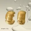 Wholesale 1 Piece Vintage Style Simple Style C Shape 304 Stainless Steel 18K Gold Plated Ear Studs