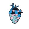 Wholesale Heart-shaped embroidered patches with the letter "LOVE HURTS BE BRAVE" in multi-color design - DIY accessory.