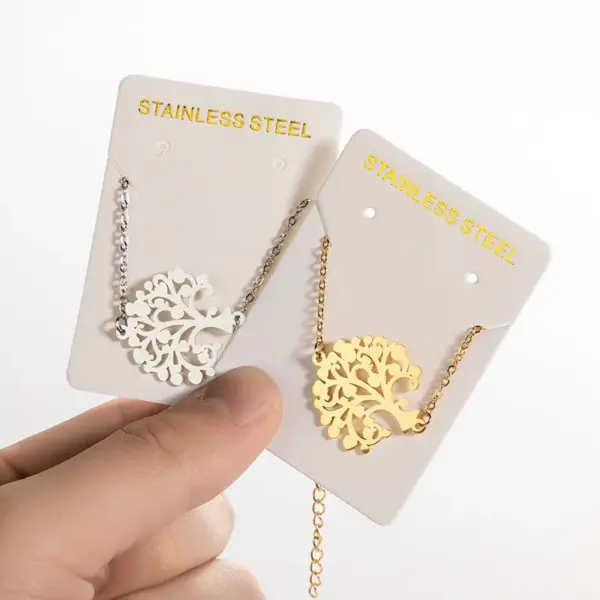 Wholesale PVD Coated 18K Gold Real Gold Plated Tree 201 Stainless Steel Modern Style Waterproof Non Tarnish 201 Stainless Steel Bracelets