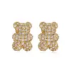 Elegant Cute Simple Style Bear Copper Plating Inlay Zircon 18k Gold Plated Rings Earrings Necklace