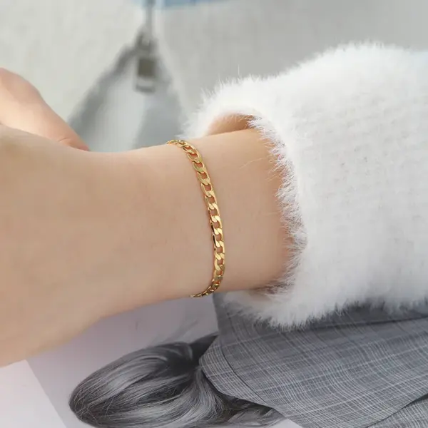 Wholesale Jewelry Vintage Style XUPING Simple Style Geometric Copper 18K Gold Plated Plating Cuban Link Chain Curb Chain Chain Bracelet
