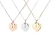Wholesale 304 Stainless Steel Heart Shape PVD Coated 18K Real Gold Plated Basic Simple Style Waterproof Non Tarnish O-shaped Chain Pendant Necklace