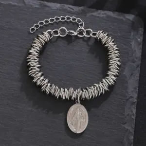 Silver / 17+5cm / Our Lady Circle Bracelet