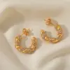 oly-675bc7011e2c0a7af63e3f0550e21a83 Wholesale 1 Pair Elegant Basic Luxurious Bag Heart Shape Twist Plating Inlay 304 Stainless Steel Zircon 18K Gold Plated Earrings