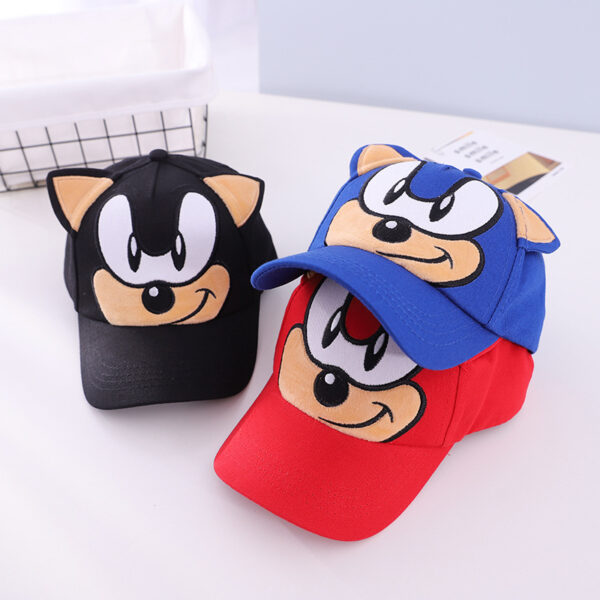 oly-6760c8c283176f66b1b6dc85167442ce Wholesale Sonic the Hedgehog Children's Baseball Cap Korean Version Cartoon Super Sonic Mouse Peaked Cap Spring and Autumn New Sonic Boy Hat