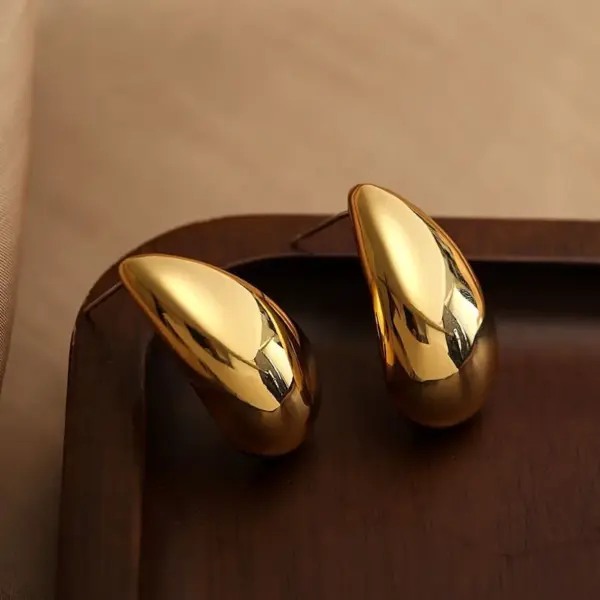 1 Pair Elegant Water oplets Plating Copper 18k Gold Plated Ear Studs