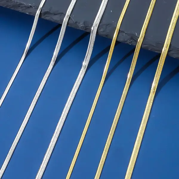 Wholesale Trendy Snake Bone Chain Necklace Electroplated Stainless Steel Titanium Steel Vacuum Color Preservation Hip Hop Fashion Jewelry