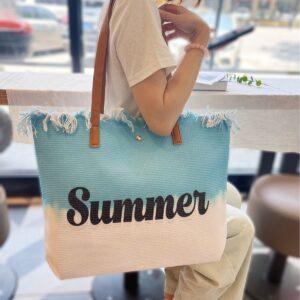 Wholesale 2024 new in stock large capacity tassel bag beach bag ladies shoulder tote bag foreign trade cross-border