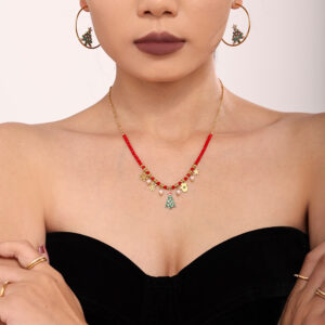 Wholesale Stainless steel 18K gold plated Christmas enamel zircon necklace