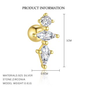E4738-gold color/single / 925 silver