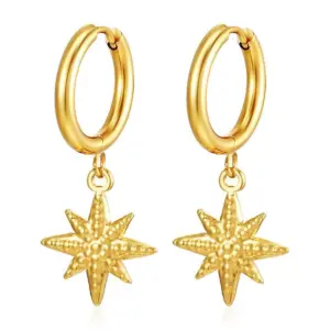 2.5*12 Welding Ring Octagonal Star Gold Ear Clip