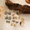 Wholesale Jewelry Vacation Classic Style Geometric Titanium Steel Plating Earrings Necklace Cable Chain
