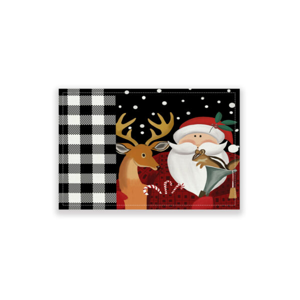 Wholesale Household Christmas Linen Printed Placemats Christmas Dining Table Non-Slip Heat Insulation Mats Wholesale Western Dining Table