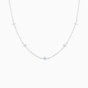 Silver Blue Flower / 18K