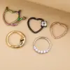 Wholesale Fashion Moon Heart Shape Stainless Steel Inlay Zircon Nose Ring 1 Piece Nose Pin