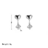 Wholesale PVD Coated 18K Gold Platinum Real Gold Plated Heart Shape Stainless Steel Simple Style Waterproof Non Tarnish Drop Earrings