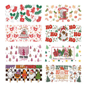 Wholesale Cartoon Christmas Series 16oz Cup UV DTF Wraps