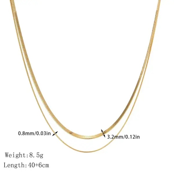 Wholesale Jewelry Modern Style Simple Style Classic Style Geometric Solid Color Titanium Steel Plating Double Layer Necklaces Necklace