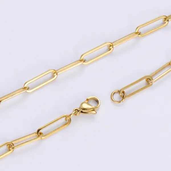 Wholesale PVD Coated 18K Gold Plated Geometric 304 Stainless Steel Simple Style Waterproof Non Tarnish 304 Stainless Steel Necklace