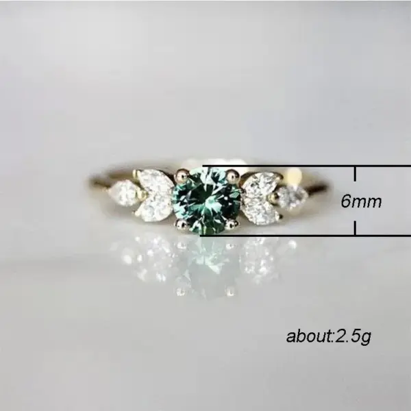 Wholesale Fashion Emerald Diamond Copper Ring Wedding Ring Women's Engagement Jewelry