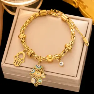 Jye2130 Bracelet Gold Painted Palm Eyes