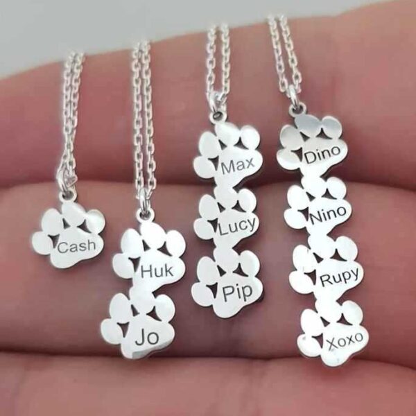 oly-679dec518ff14876034667142de33b06 Wholesale Stainless steel pet necklace cat claw dog claw letter necklace cross-border factory Mother's Day chilen's gift free lettering