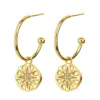 Wholesale Fashion Heart Devil Eye Plated 14k Real Gold Zircon Pearl Copper Earrings