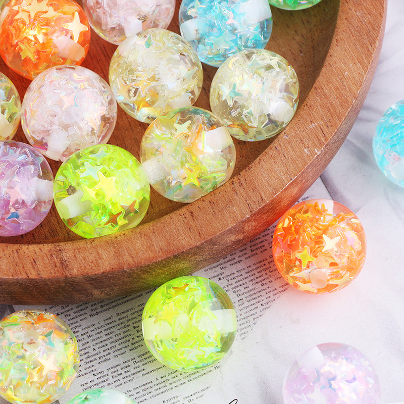 Wholesale Acrylic four-inted star card loose beads DIY