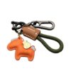 Wholesale Get Rich Immediately Handmade Cow Leather Car Keychain Pendant Exquisite Simple Stylish Male and Female Couple Key Chain Rope