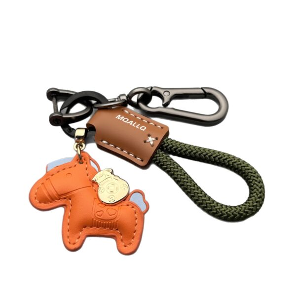 Wholesale Get Rich Immediately Handmade Cow Leather Car Keychain Pendant Exquisite Simple Stylish Male and Female Couple Key Chain Rope