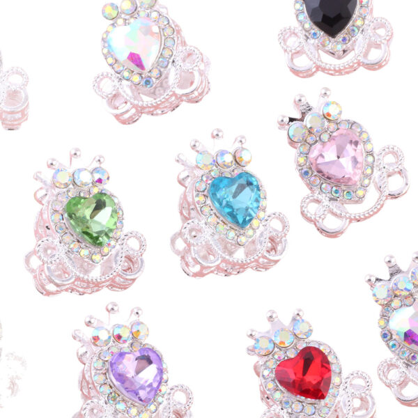 oly-67aab2126554cd76a7f9ace8341f3307 Wholesale Pumpkin carriage heart-shaped crystal alloy rhinestone ball with straight hole