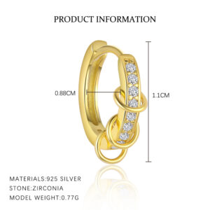 E4861-gold color/single / 925 silver