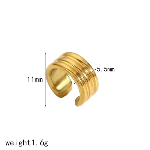 Wholesale PVD Coated Real Gold Plated 18K Gold Geometric 304 Stainless Steel IG Style Waterproof Non Tarnish Ear Cuffs