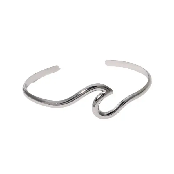 PVD Coated Real Gold Plated 18K Gold Geometric 304 Stainless Steel Simple Style Classic Style Waterproof Non Tarnish Bangle