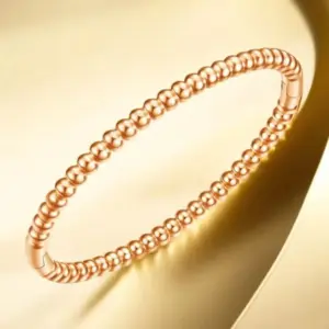 14-B-3 Rose Gold round Beads Bracelet