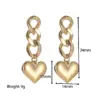 Wholesale PVD Coated 18K Gold Real Gold Plated Heart Shape 304 Stainless Steel Fashion Waterproof Non Tarnish Drop Earrings