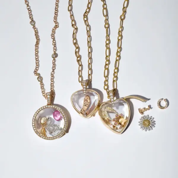 Heart Shape Locket Necklace For Women In Copper With Electroplated Gold Plating And Zircon Inlay