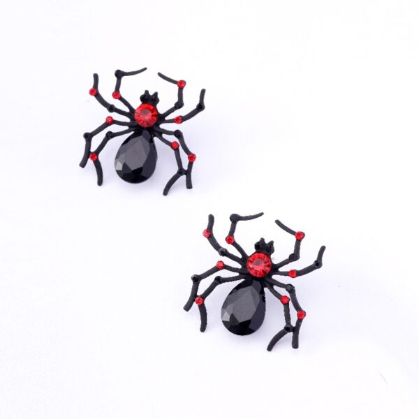 Wholesale Halloween exaggerated black spider earrings