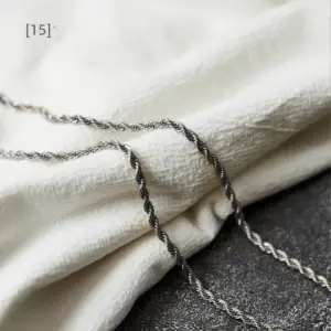 [15] Thick Type Hemp Flowers Chain Silver 70cm