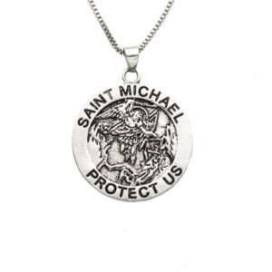 Wholesale Round Angel Medal Religious Necklace